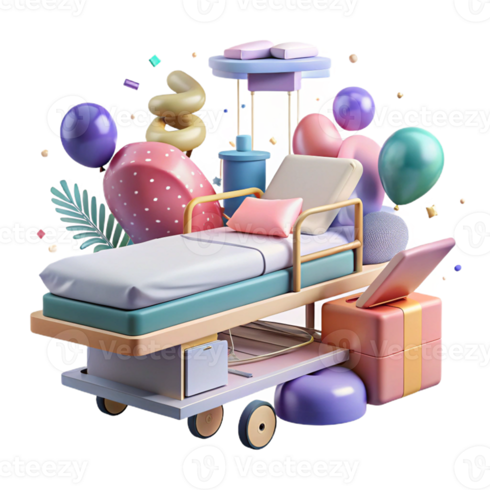 dramatic abstract Hospital Bed Medical Equipment Cutout for Healthcare Facilities png