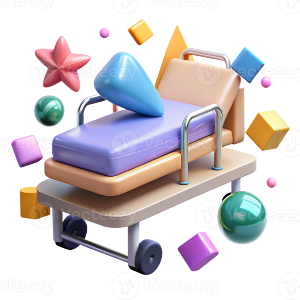 vibrant traditional Hospital Bed Patient Care Icon Isolated for Medical Graphics authentic png