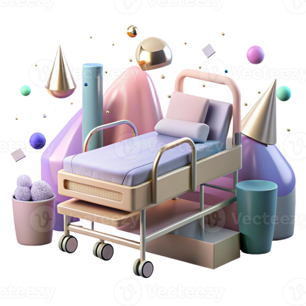 dramatic minimalist Hospital Bed Patient Care Icon Isolated for Medical Graphics original png