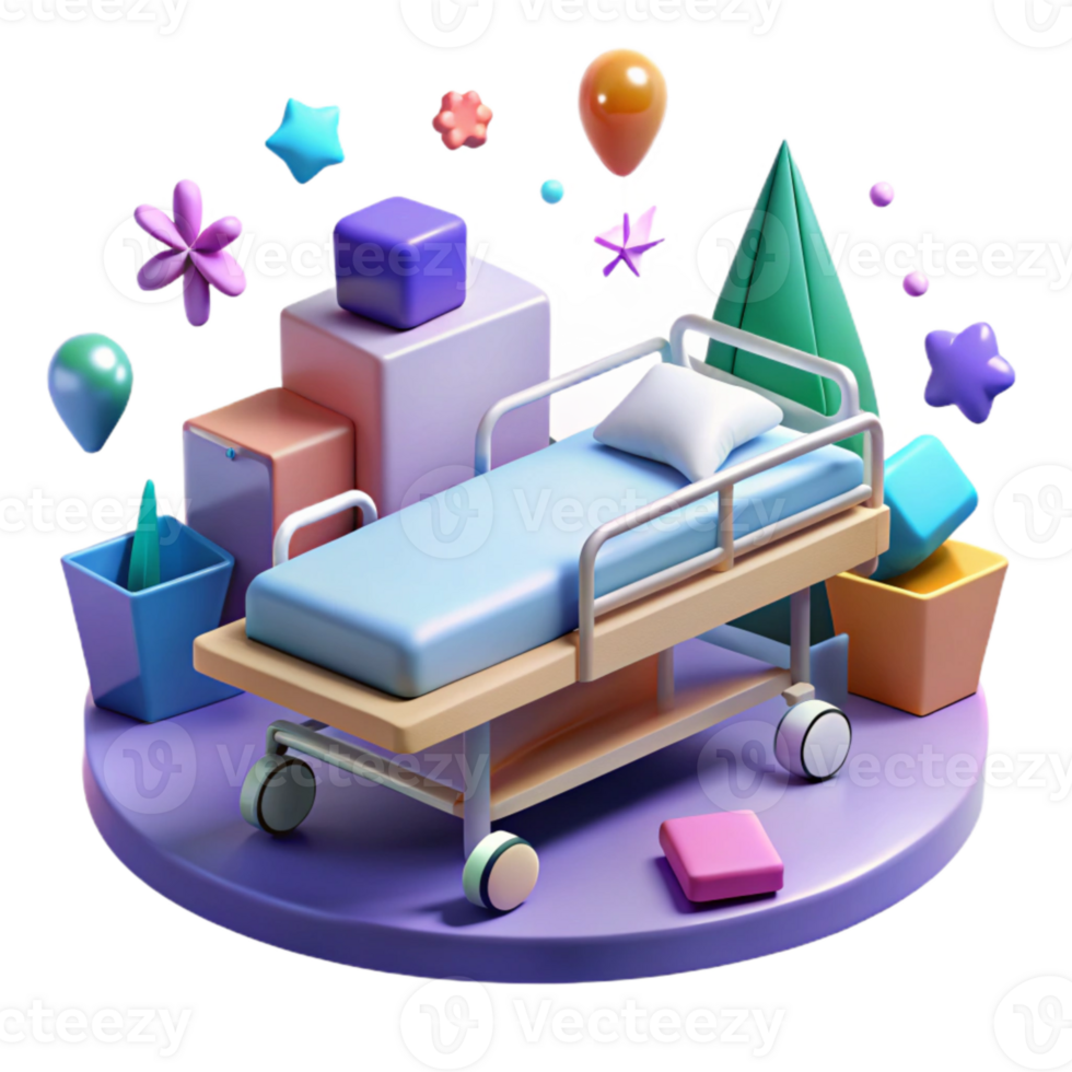magnificent abstract Hospital Bed Patient Room Isolated Healthcare Design exclusive png