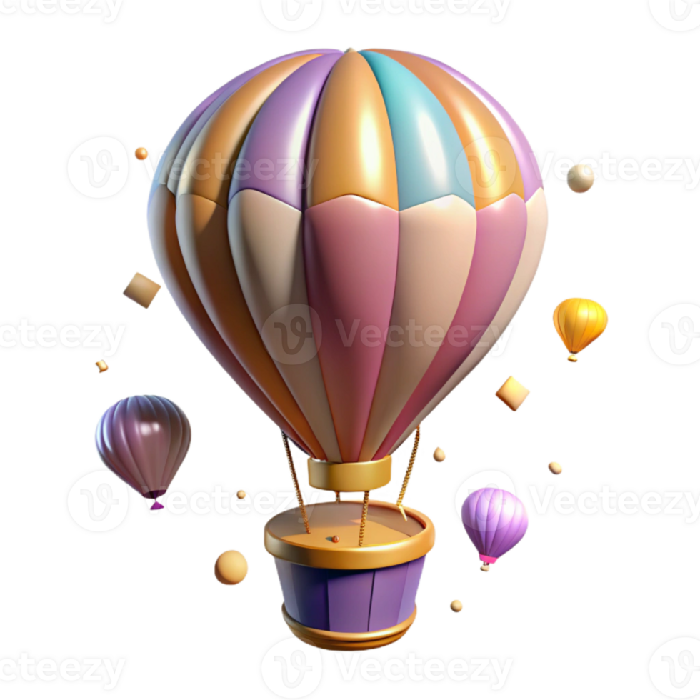 extraordinary contemporary Hot Air Balloon Flying Cutout for Travel Illustrations high quality png