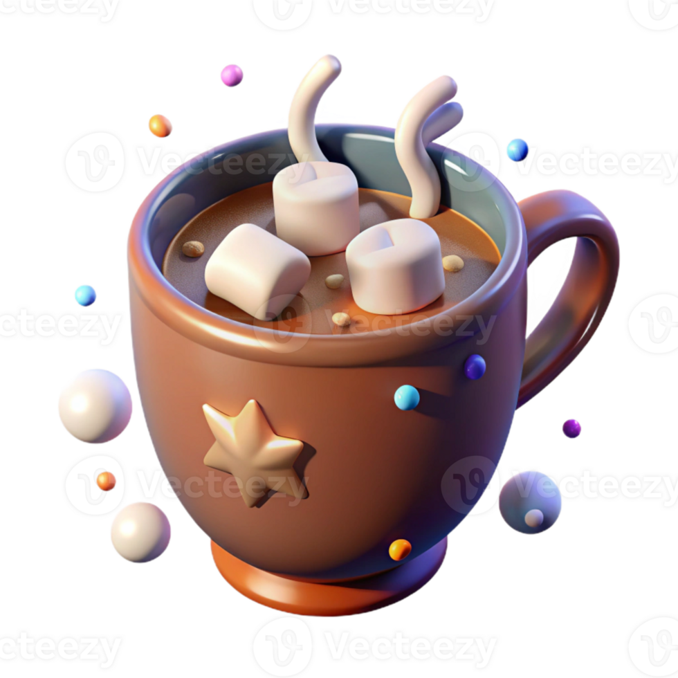 extraordinary creative Hot Cocoa Mug Steam Marshmallows Transparent for Winter Beverages professional png
