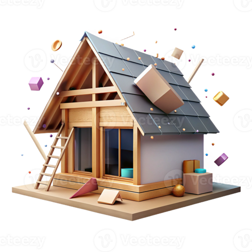 serene classic House Construction Roof Installation Shingles Isolated exclusive png
