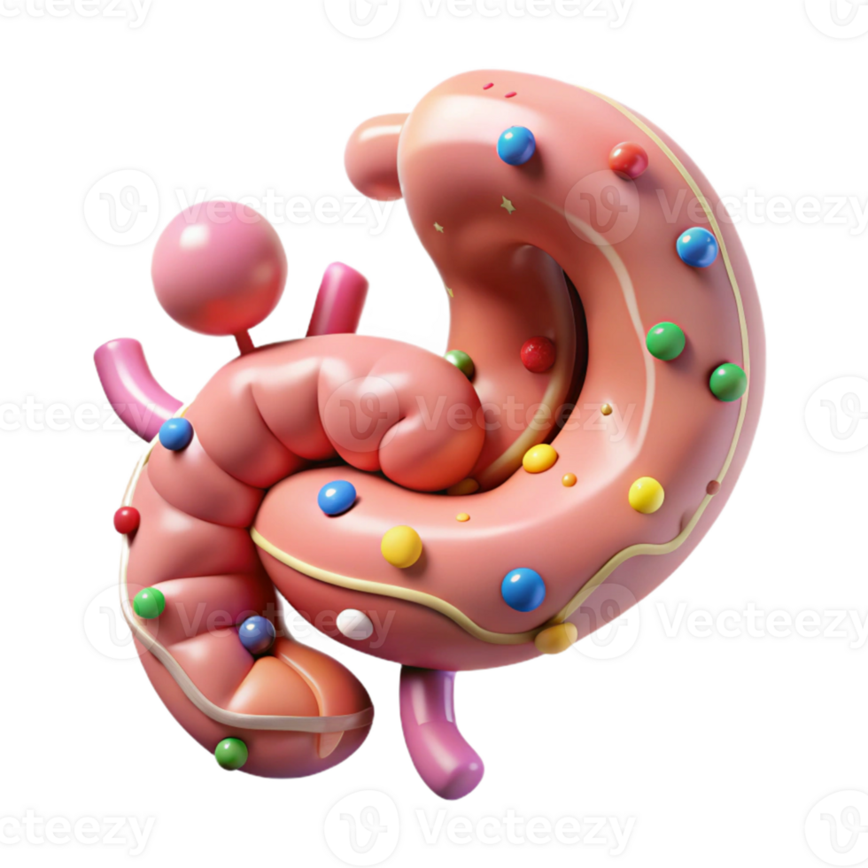 dramatic traditional Human Appendix Anatomy Isolated for Surgical Information authentic png