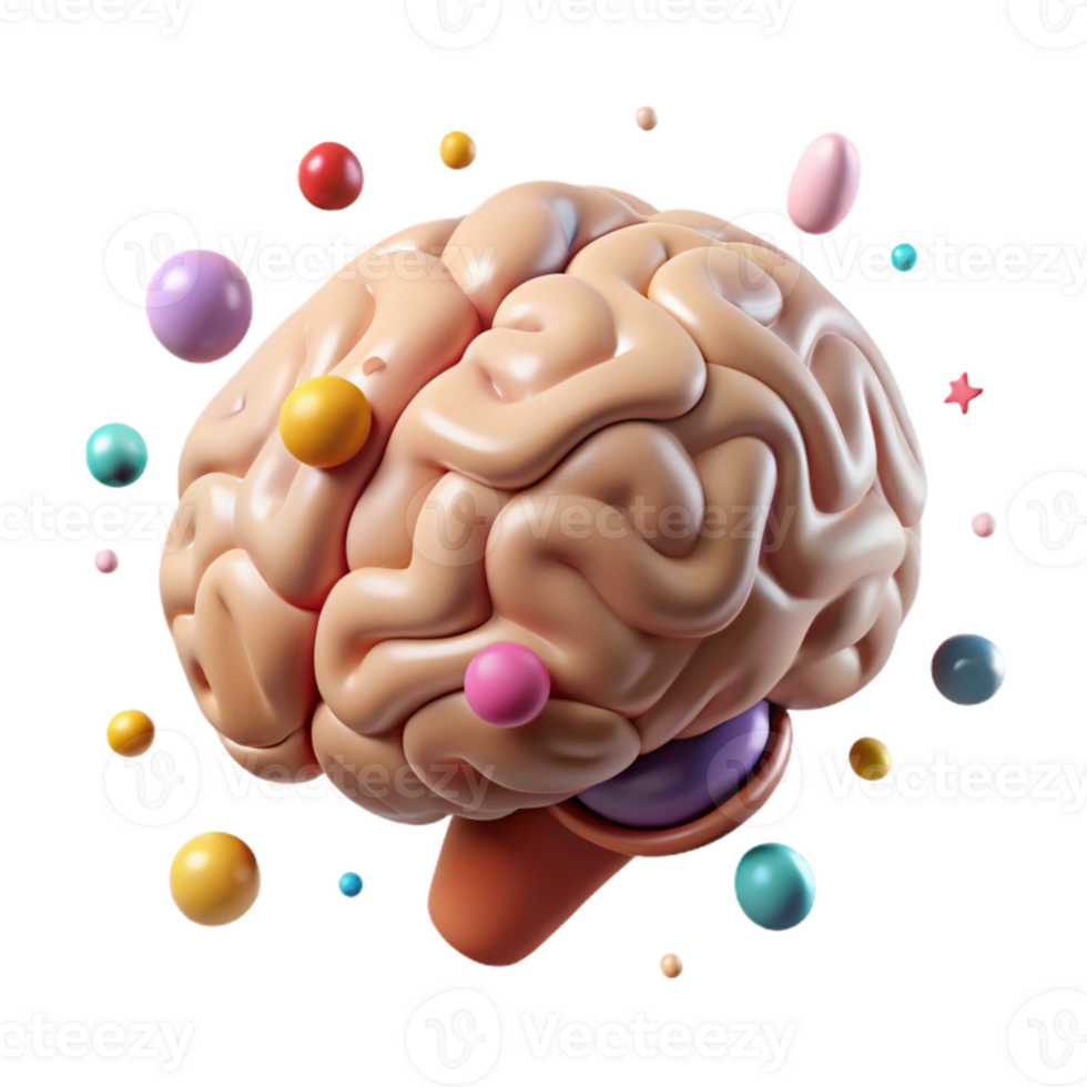 extraordinary creative Human Cerebrum Anatomy Isolated for Cognitive Science detailed png