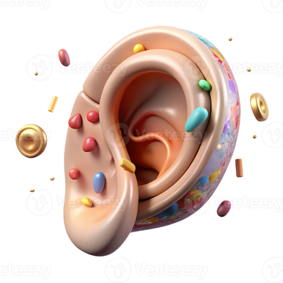dramatic traditional Human Ear Anatomy Diagram Transparent for Audiology Projects high resolution png