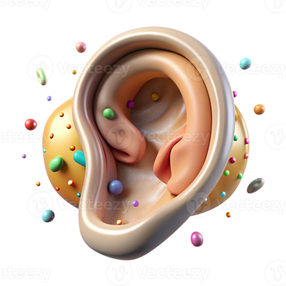 wonderful traditional Human Ear Inner Structure Transparent for Audiology Presentations detailed png