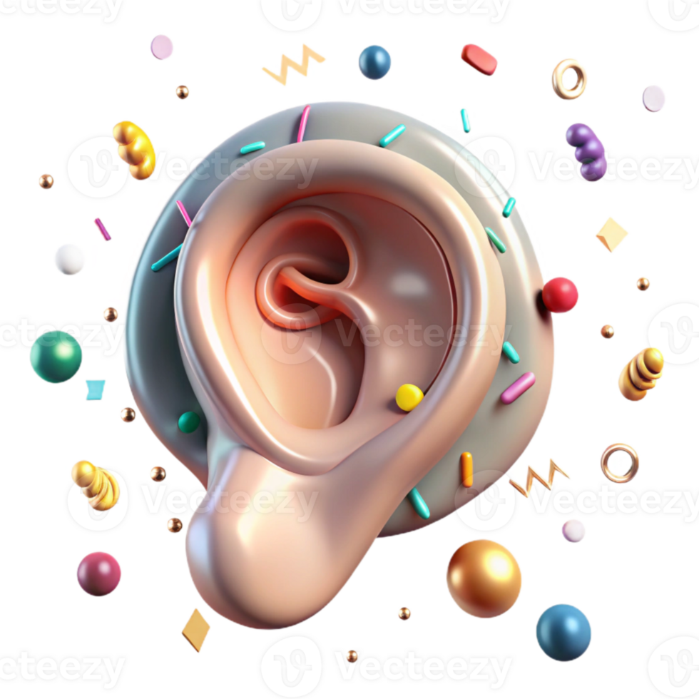 elegant rustic Human Ear Outer Middle Inner Transparent for Audiology Charts exclusive png