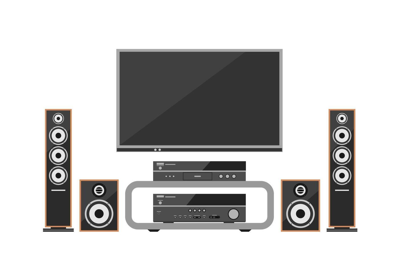 Home theater system with isolate on white background. Flat style . vector