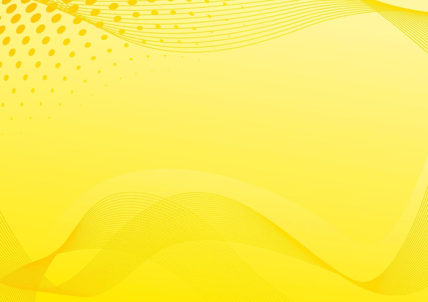 abstract yellow background with waves and dots vector