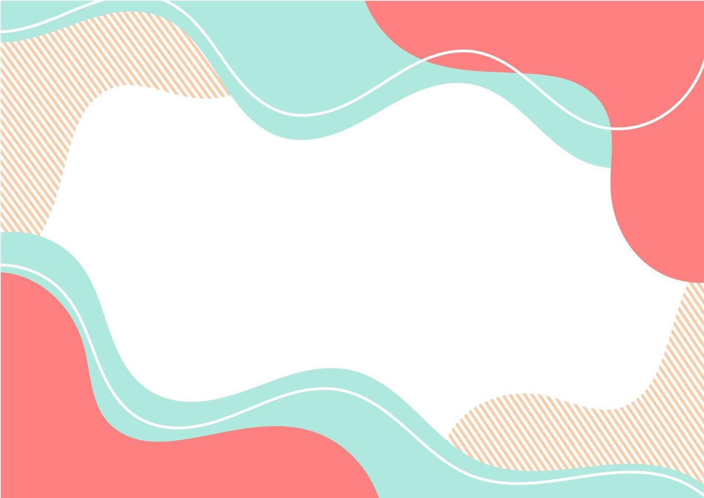 Flat design background with pastel colored waves shapes. vector