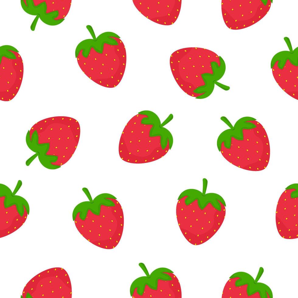 Seamless pattern with strawberries on a white background. vector