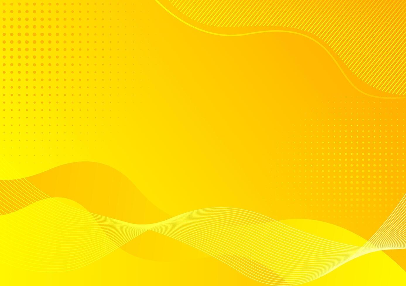 Yellow abstract background design with geometric wave and line vector