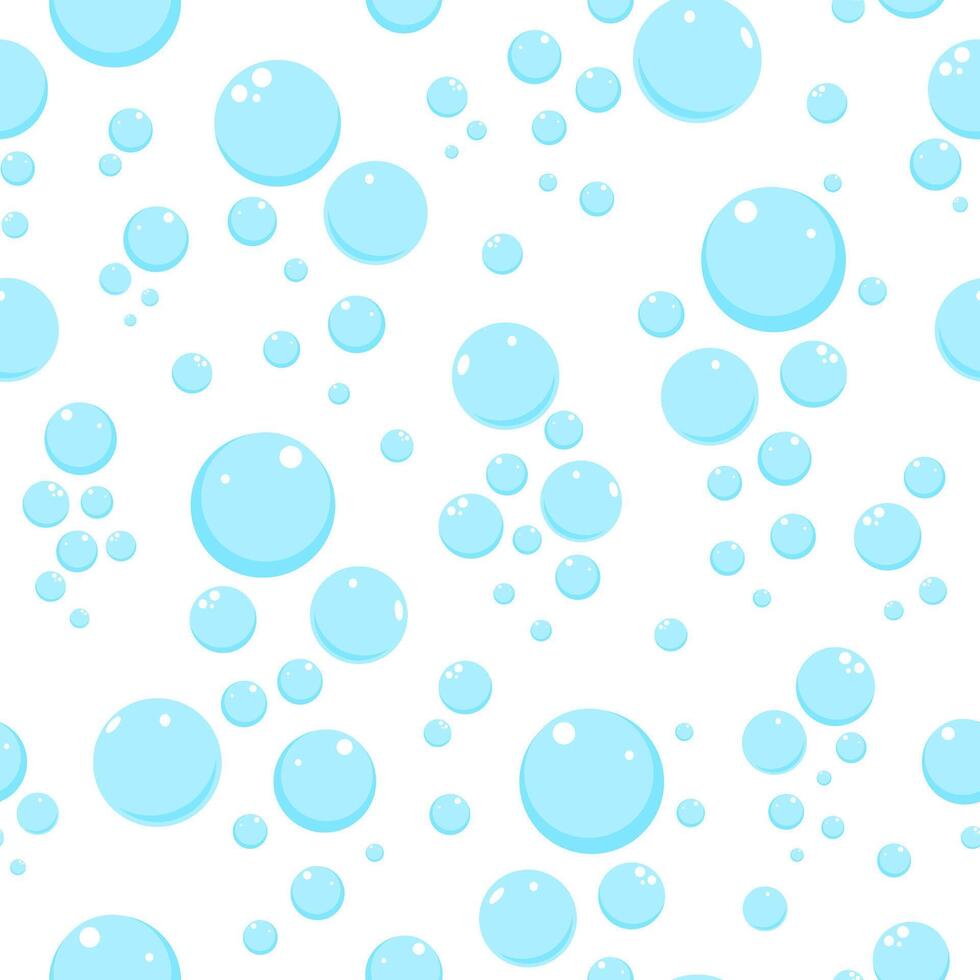 Seamless pattern with blue bubbles on white background vector
