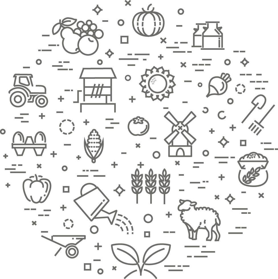 Farm product illustration, organic food concept template, flat design vector