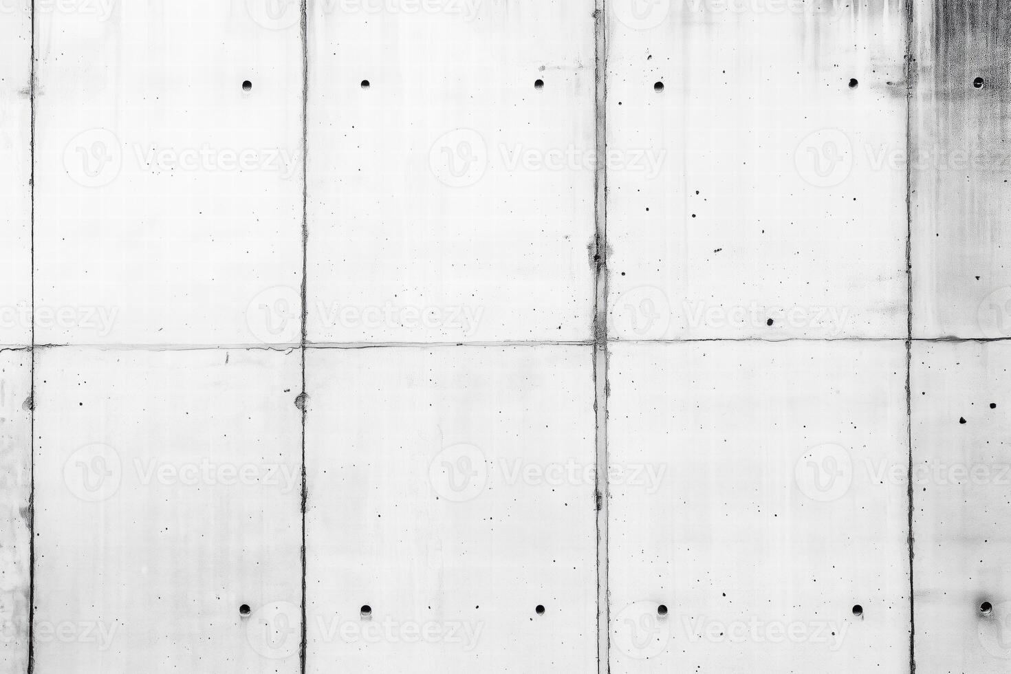 Seamless textured concrete wall with visible seams and small holes, showcasing a minimalist and industrial aesthetic. photo