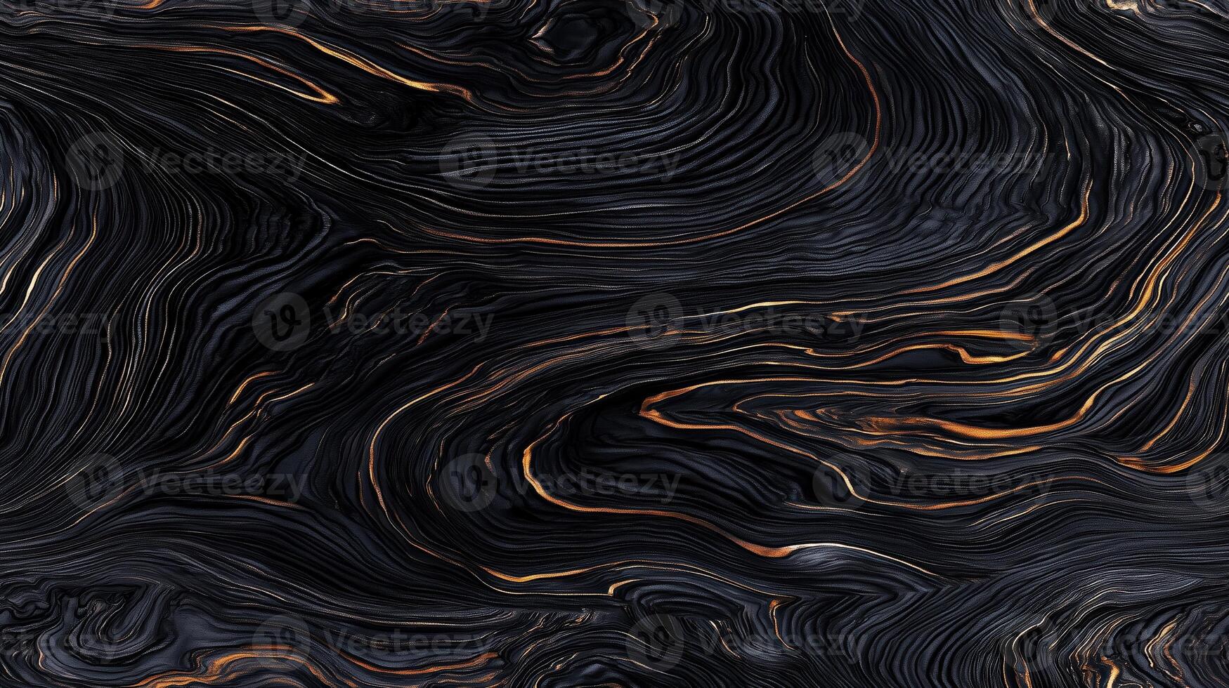 Mesmerizing abstract pattern featuring swirling black and gold textures, creating a sense of depth and movement. Ideal for backgrounds or artistic designs. photo
