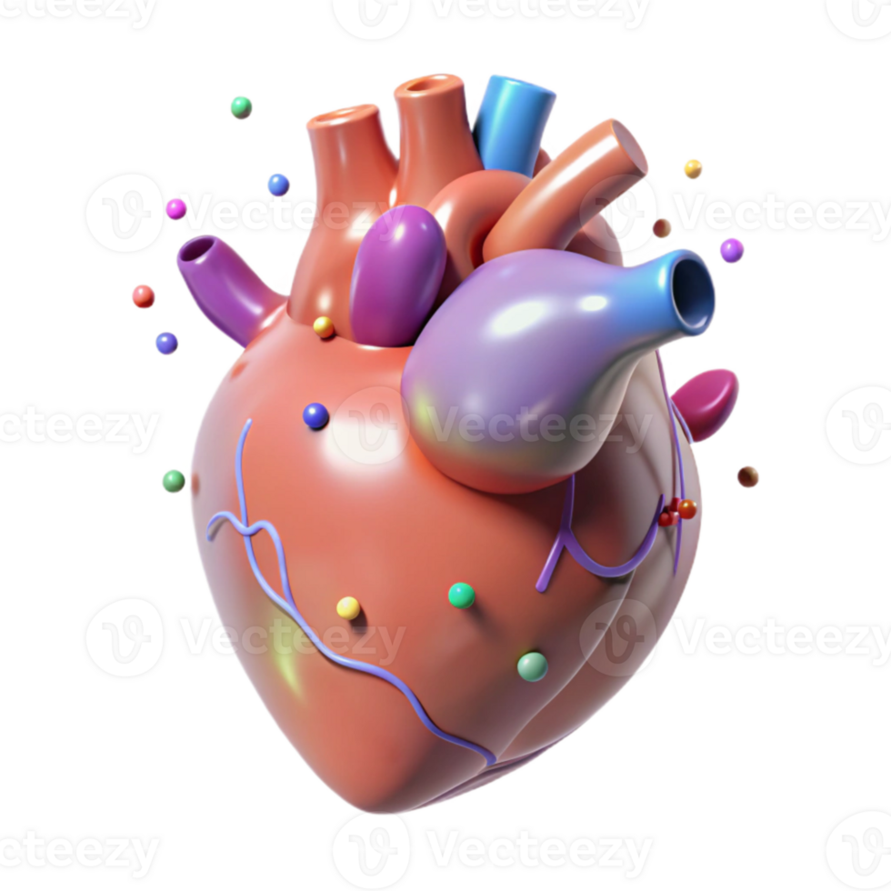 beautiful abstract Human Heart Posterior View Transparent for Cardiology Research high resolution png