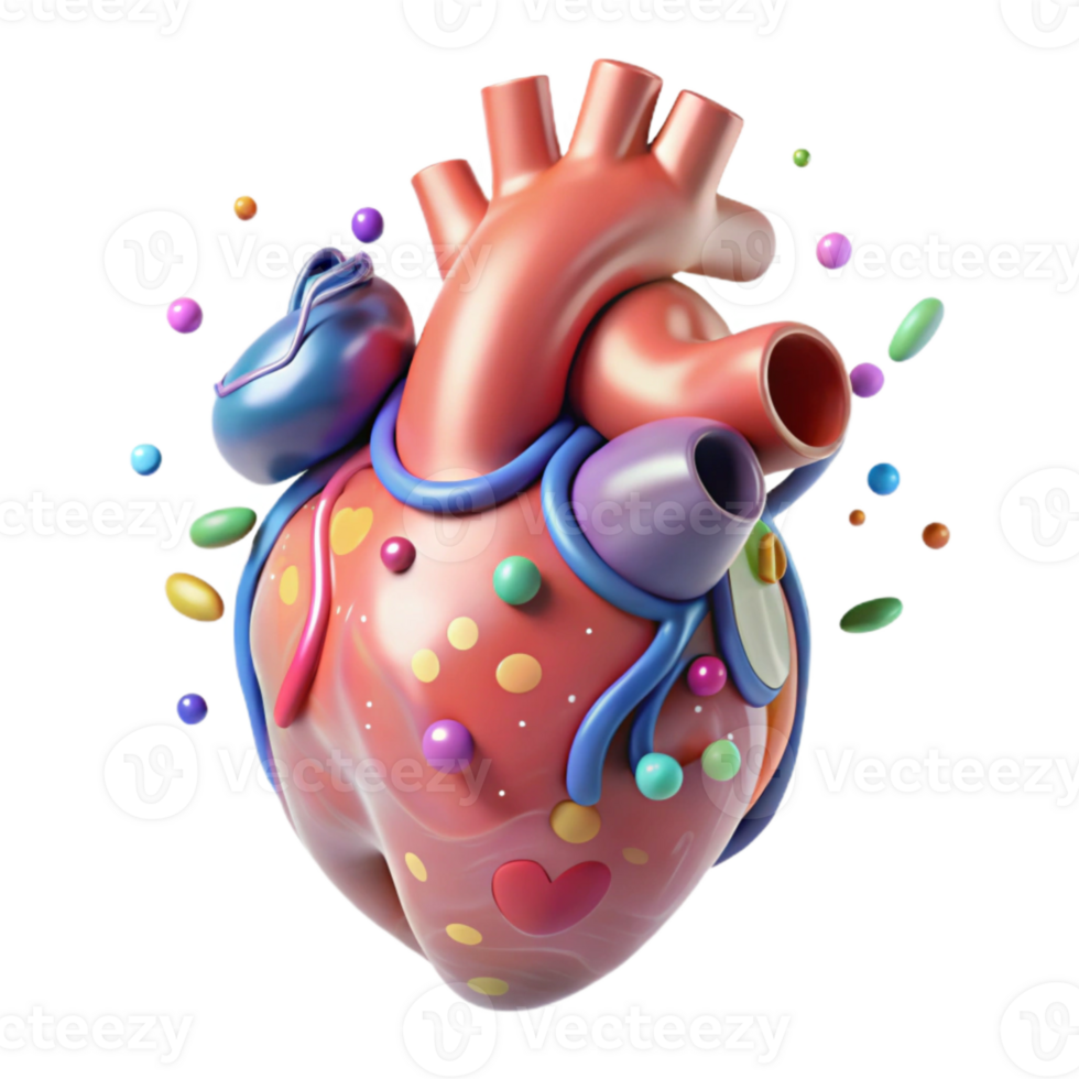 elegant creative Human Heart Anterior View Transparent for Cardiology Graphics genuine png