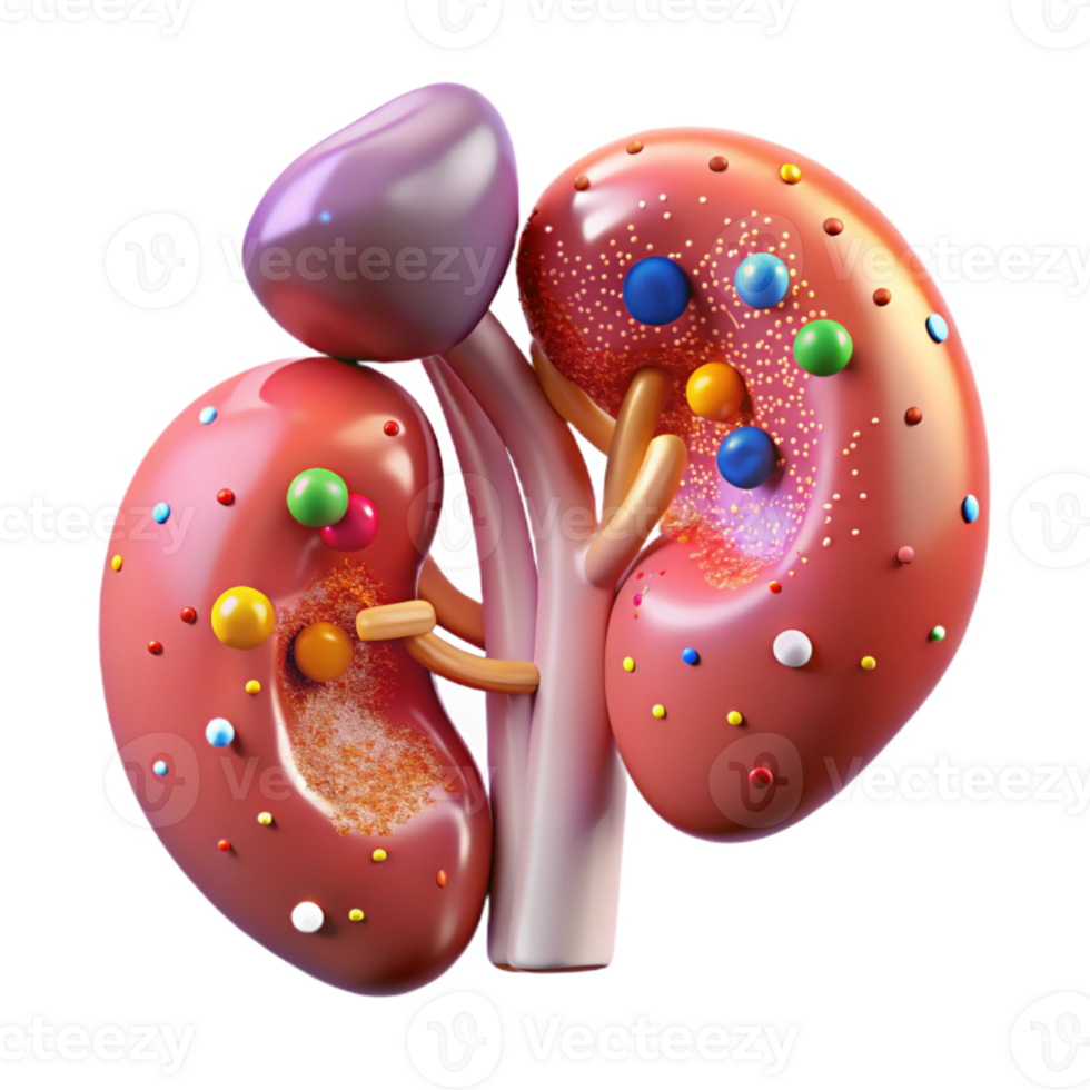 elegant minimalist Human Kidney Anatomy Transparent for Urology Resources premium png