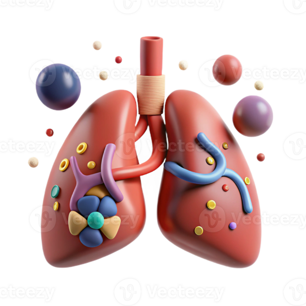 magnificent rustic Human Lung Anatomy Isolated for Respiratory Health Education high resolution png