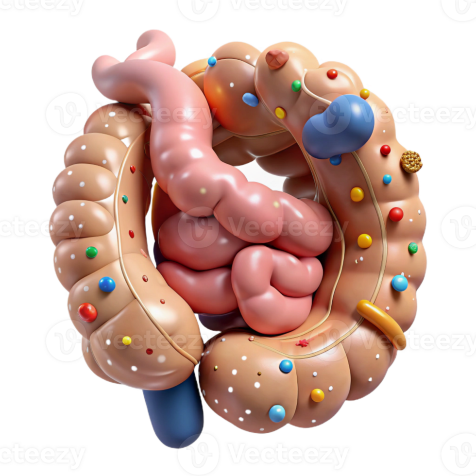 serene creative Human Large Intestine Anatomy Transparent for Gastroenterology exclusive png