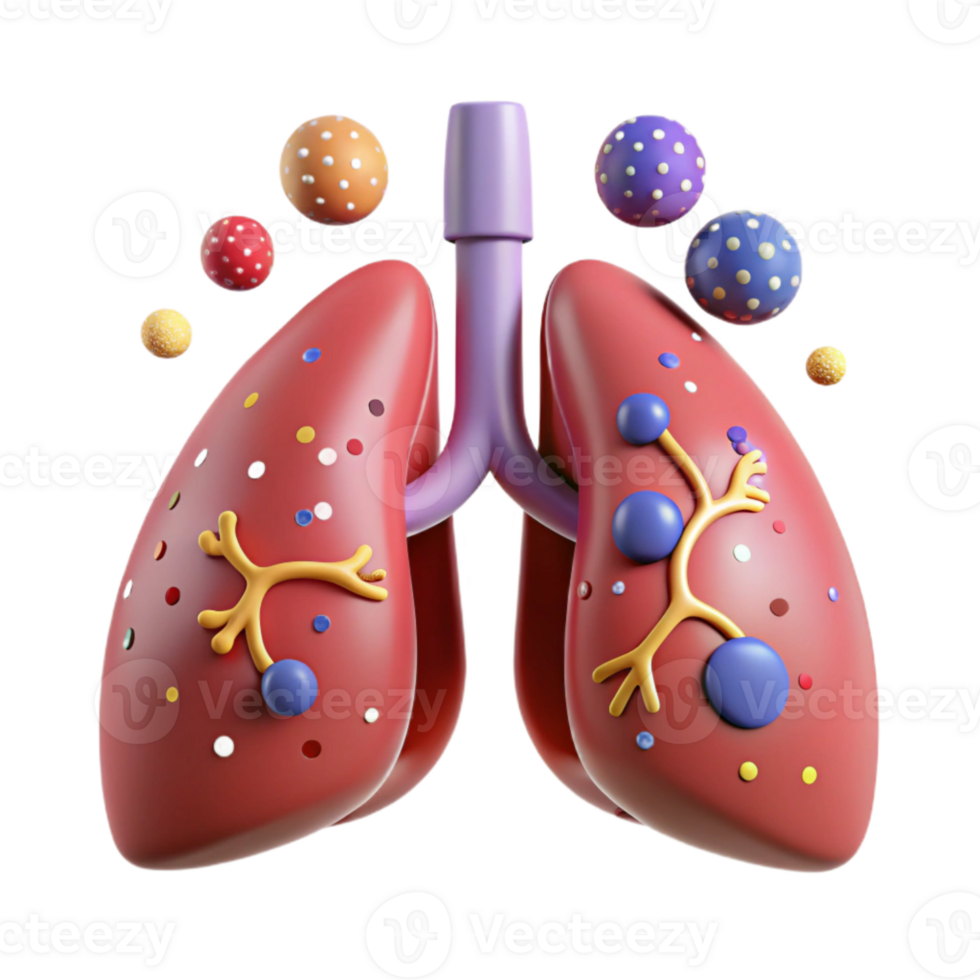elegant contemporary Human Lung Anatomy Isolated for Respiratory Health Education genuine png