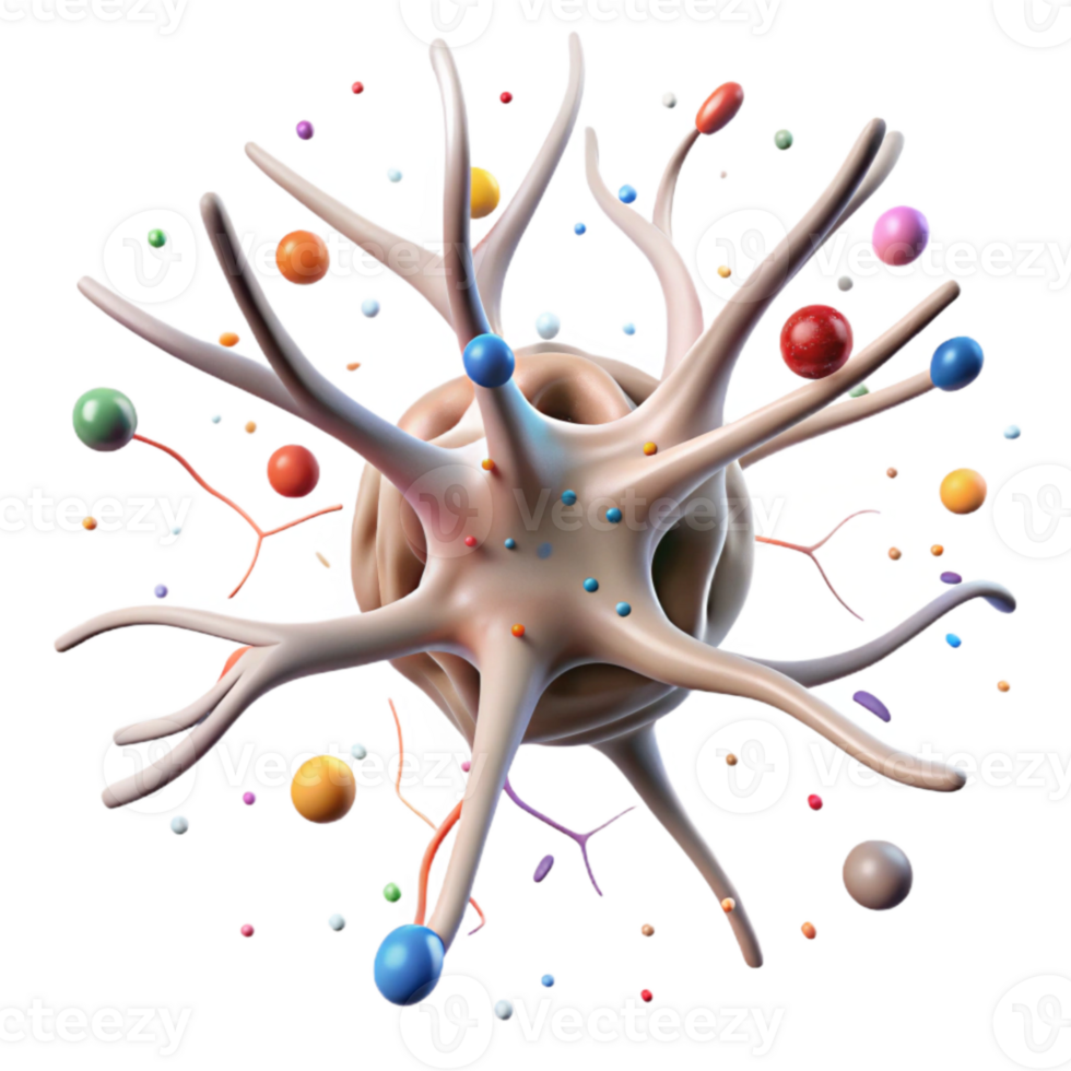 elegant abstract Human Neuron Structure Transparent for Neuroscience png
