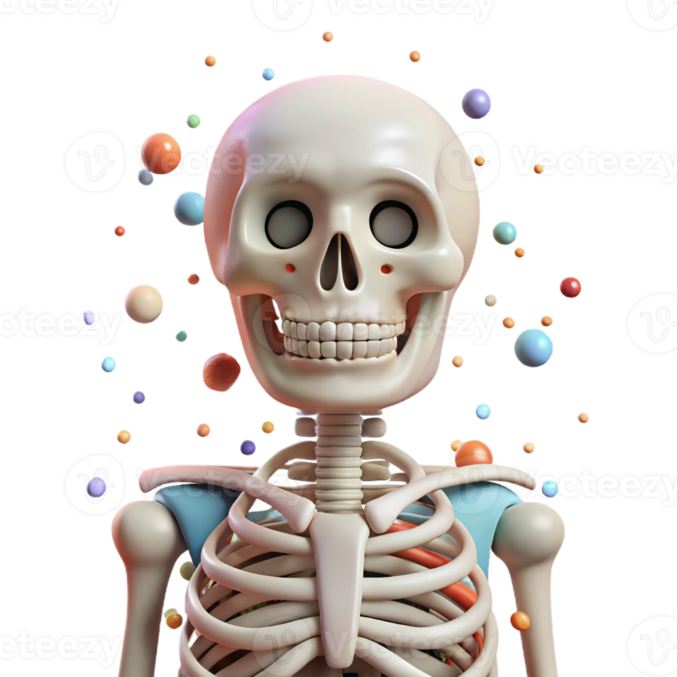 vibrant rustic Human Skeleton Anatomy Icon Isolated for Healthcare Training genuine png