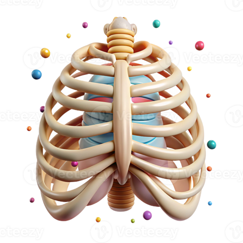 beautiful traditional Human Rib Cage Posterior View Isolated for Anatomy Studies authentic png