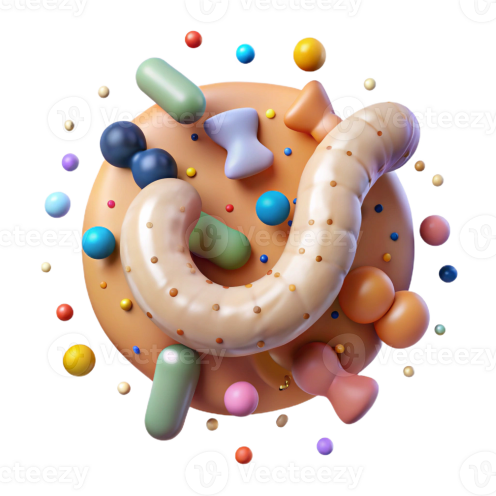 wonderful artistic Human Small Intestine Anatomy Cutout for Digestive System Studies premium png