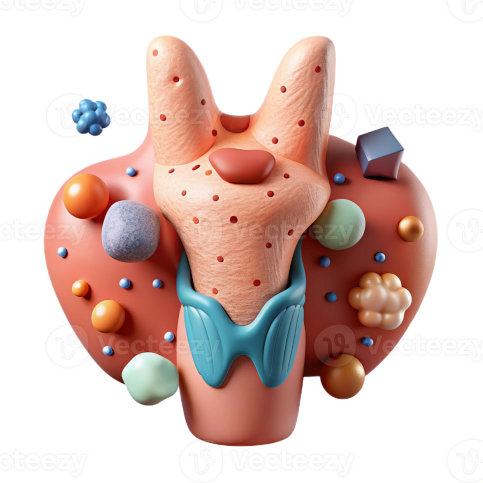 beautiful modern Human Thyroid Gland Anatomy Cutout for Endocrinology high quality png