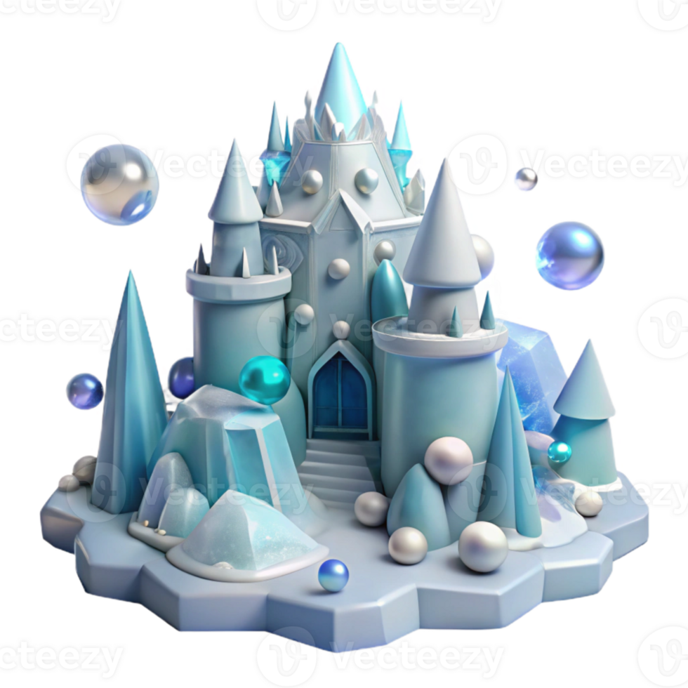 beautiful abstract Ice Castle Transparent for Winter Wonderland professional png