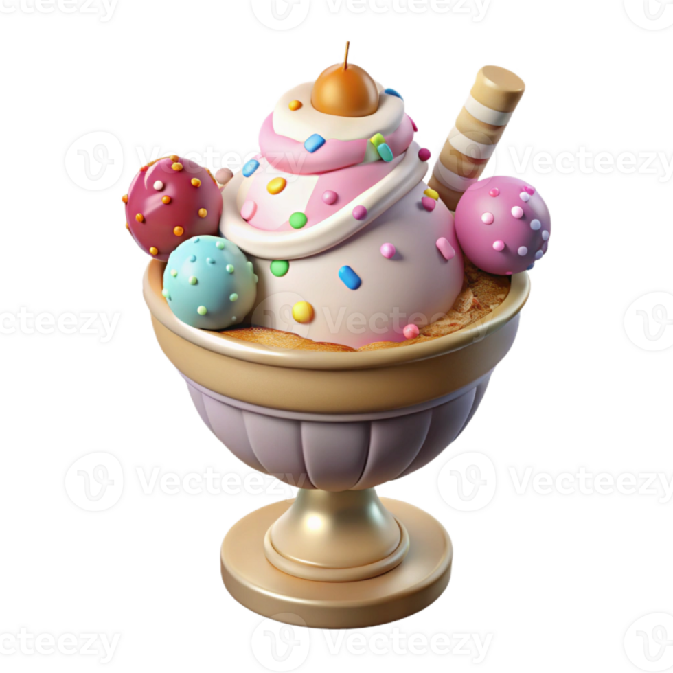 impressive minimalist Ice Cream Sundae Dessert Cutout for Sweet Treat Promotions png