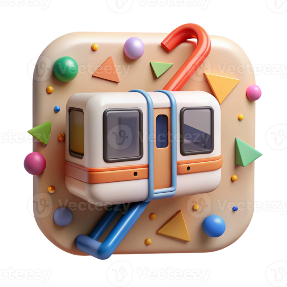 serene contemporary Illustrated Subway Map with Icons Isolated for Visual Clarity authentic png