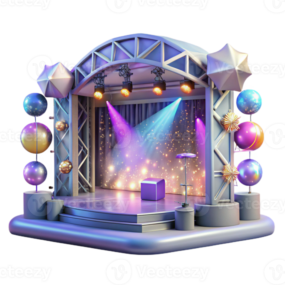 extraordinary minimalist Illuminated Concert Stage Transparent for Nightlife Promotion premium png