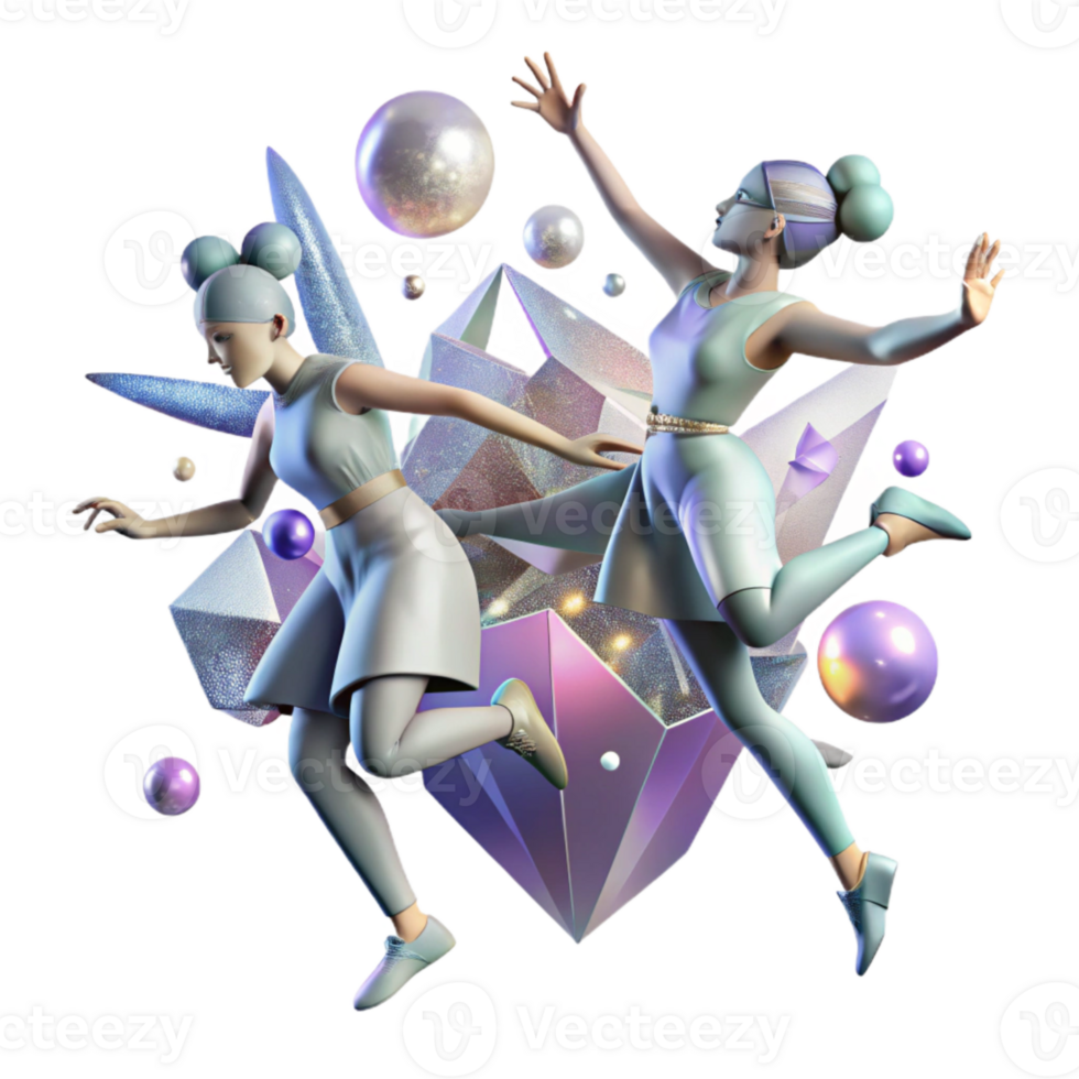 extraordinary artistic Impressionist Dancers in Motion Cutout genuine png