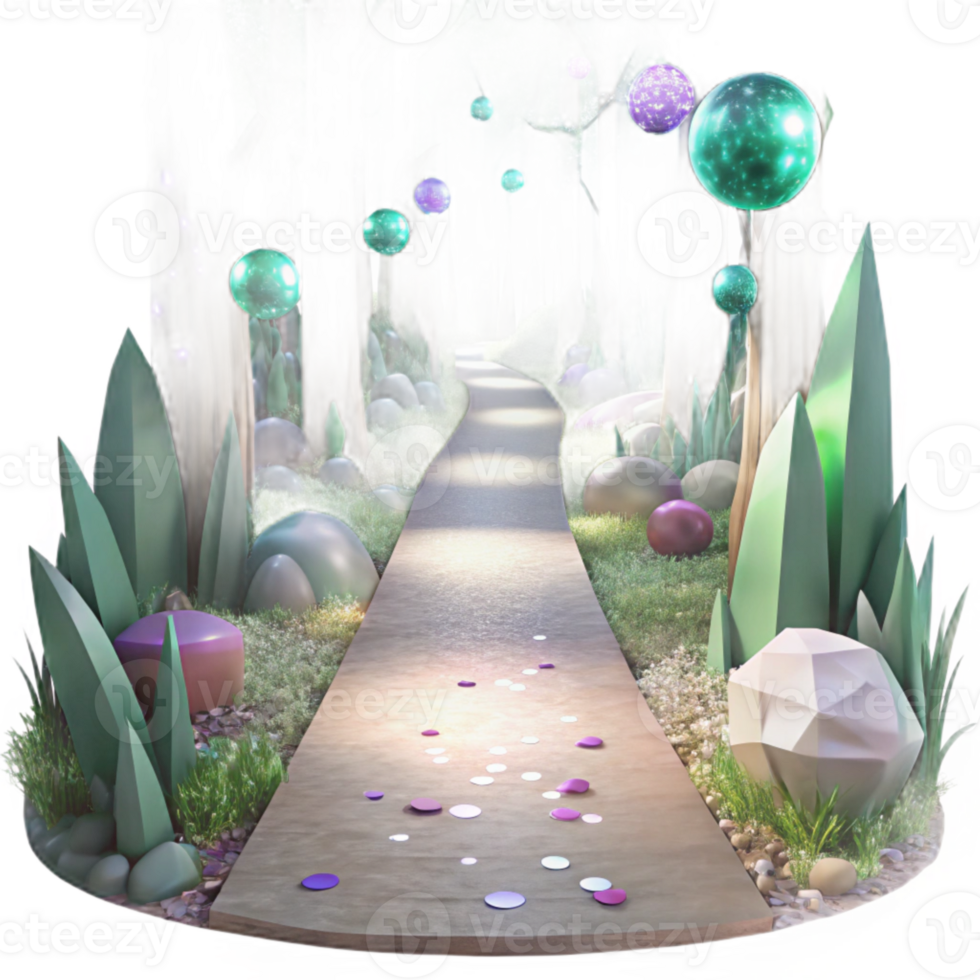 extraordinary traditional Impressionist Forest Path with Sunlight Transparent high quality png