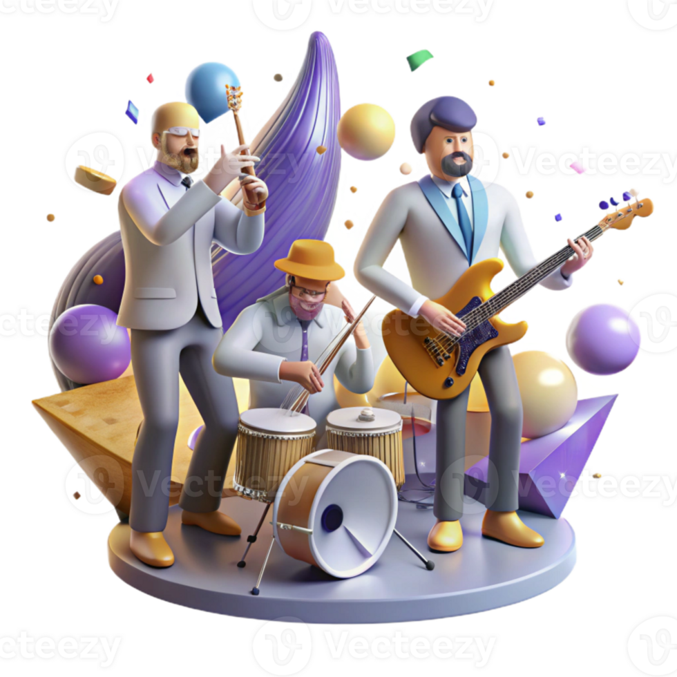 impressive classic Impressionist Musicians Playing Instruments Cutout high quality png