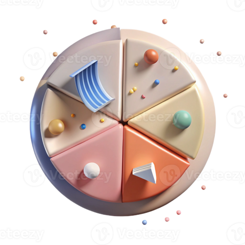 dramatic modern Infographic Pie Chart Transparent Background for Business Presentations detailed png