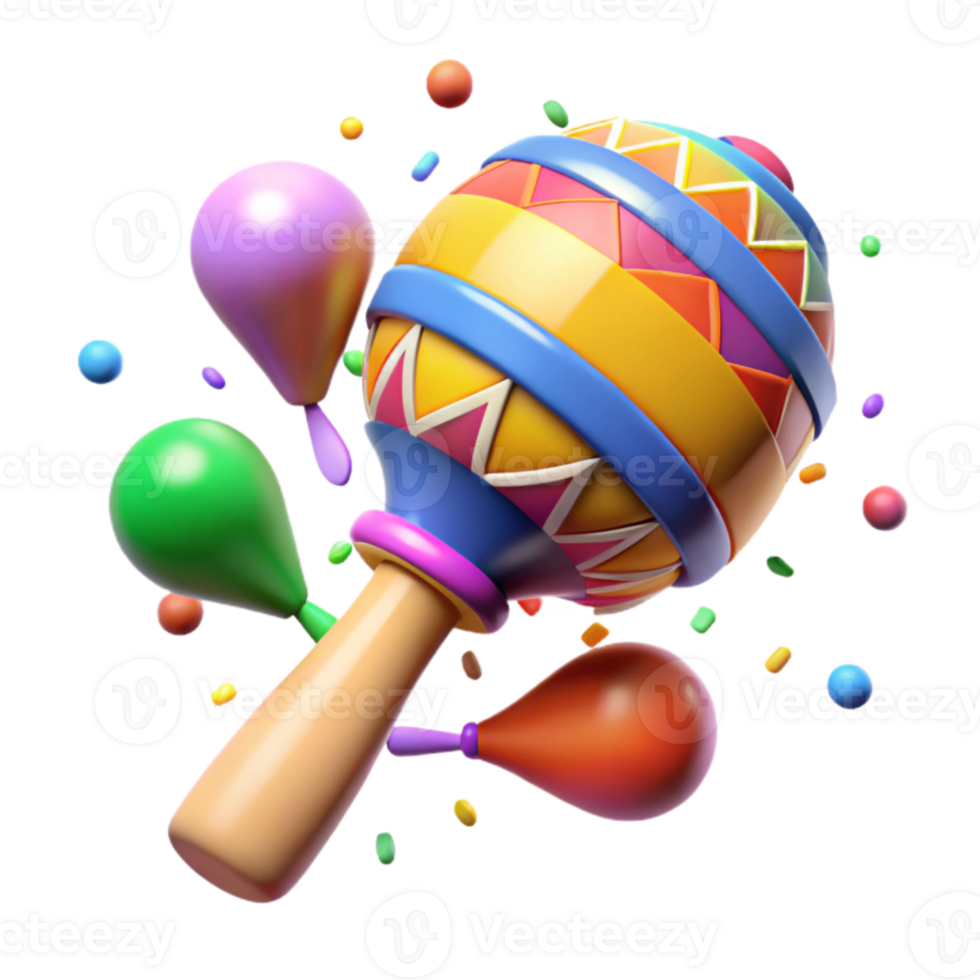 stunning vintage Maracas Colorful Mexican Instrument Cutout premium png