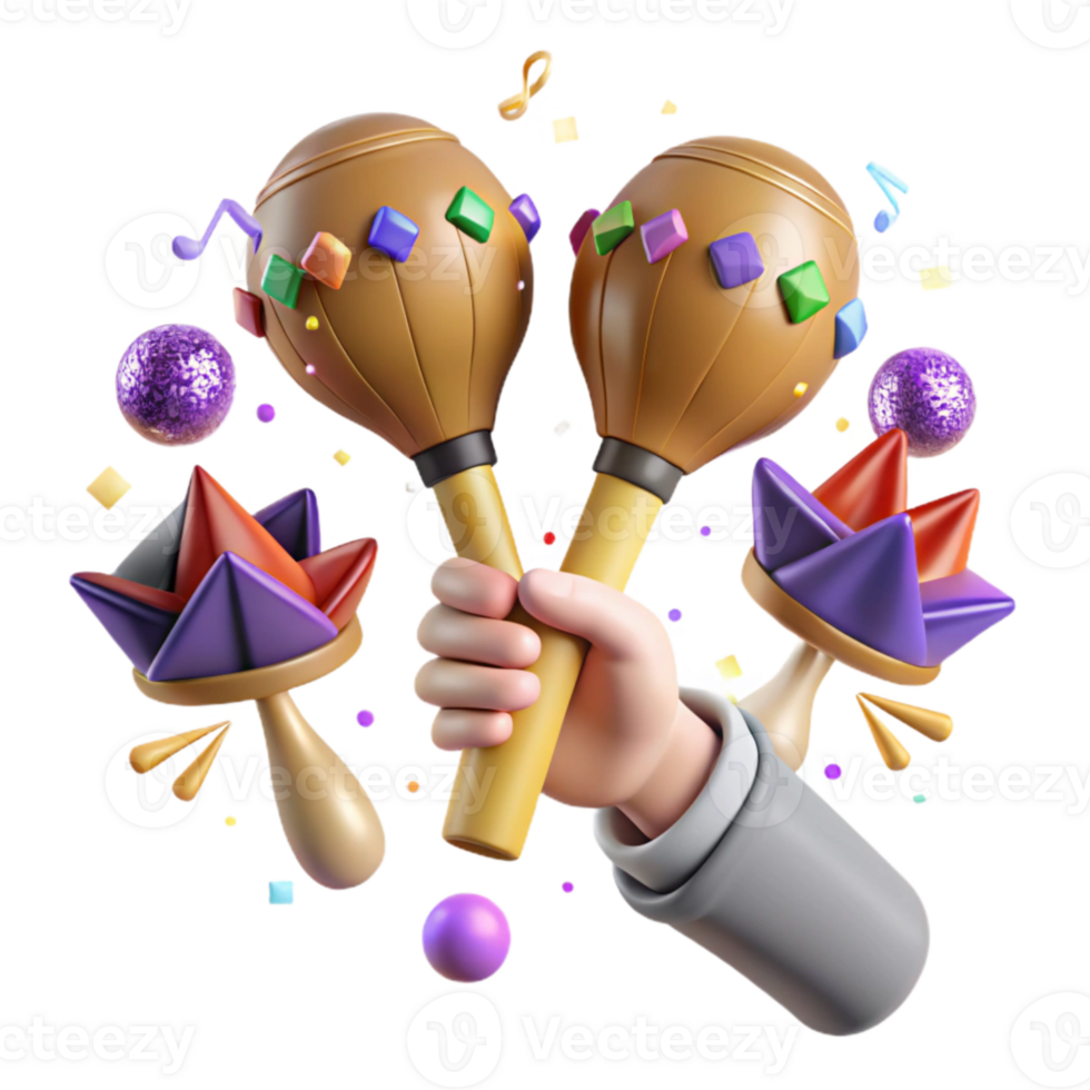 wonderful creative Maracas Player Hands Shaking Cutout premium png