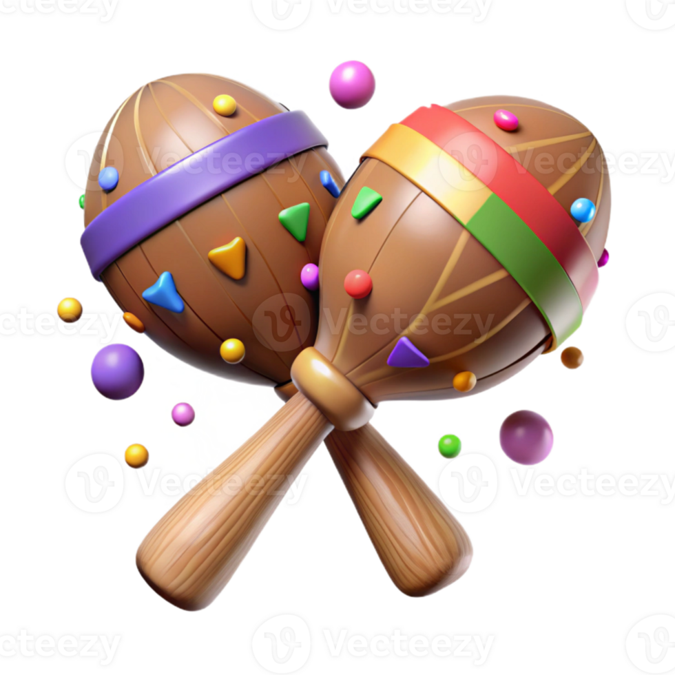 beautiful modern Maracas Wooden Traditional Instrument Cutout high resolution png