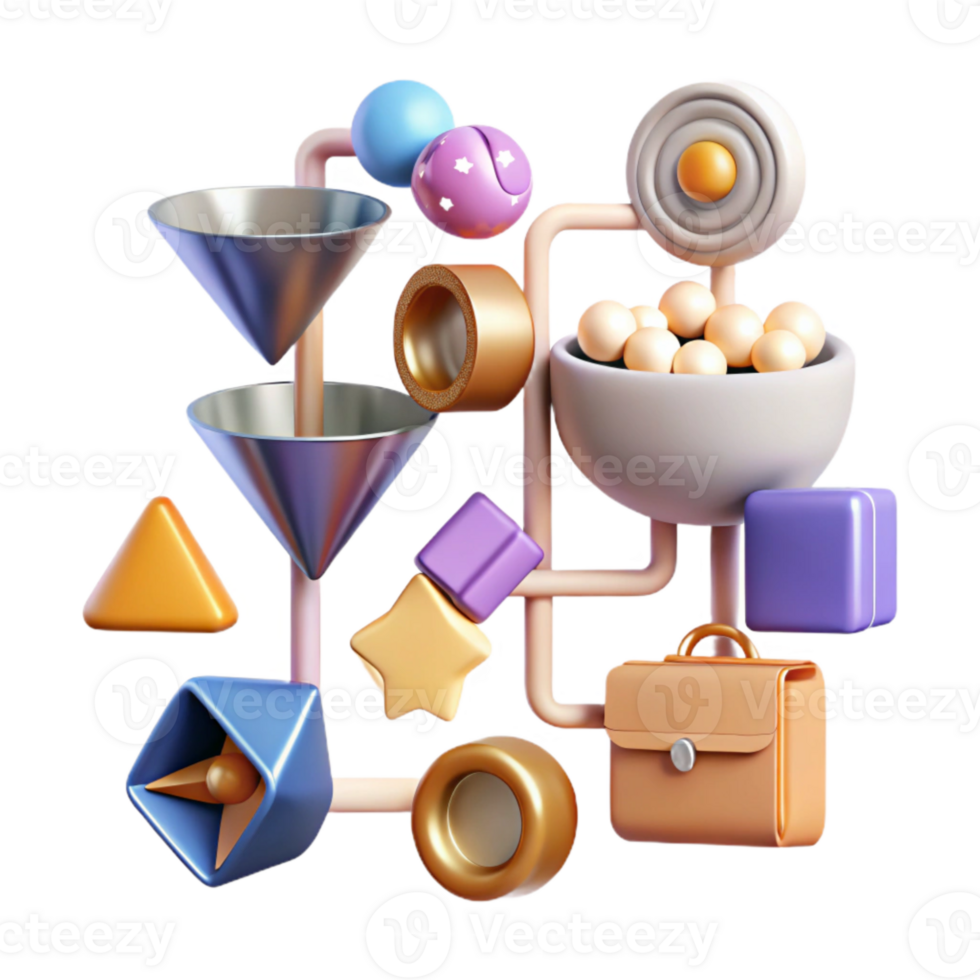 elegant vintage Marketing Automation Workflow Diagram Cutout for Efficiency exclusive png