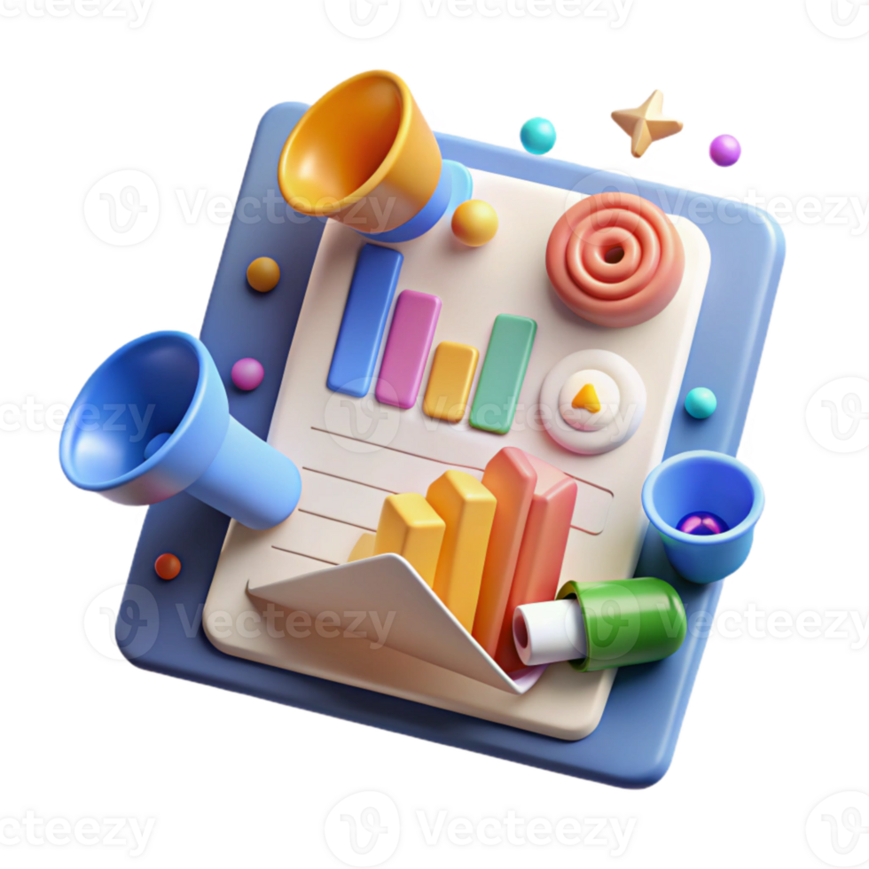 beautiful creative Marketing Campaign Performance Report Cutout for Results Analysis genuine png