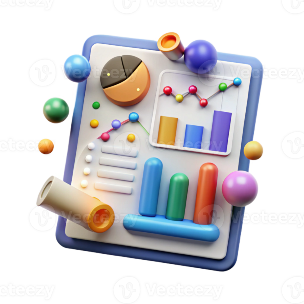 dramatic modern Market Research Data Analysis Chart Cutout for Informed Decisions original png