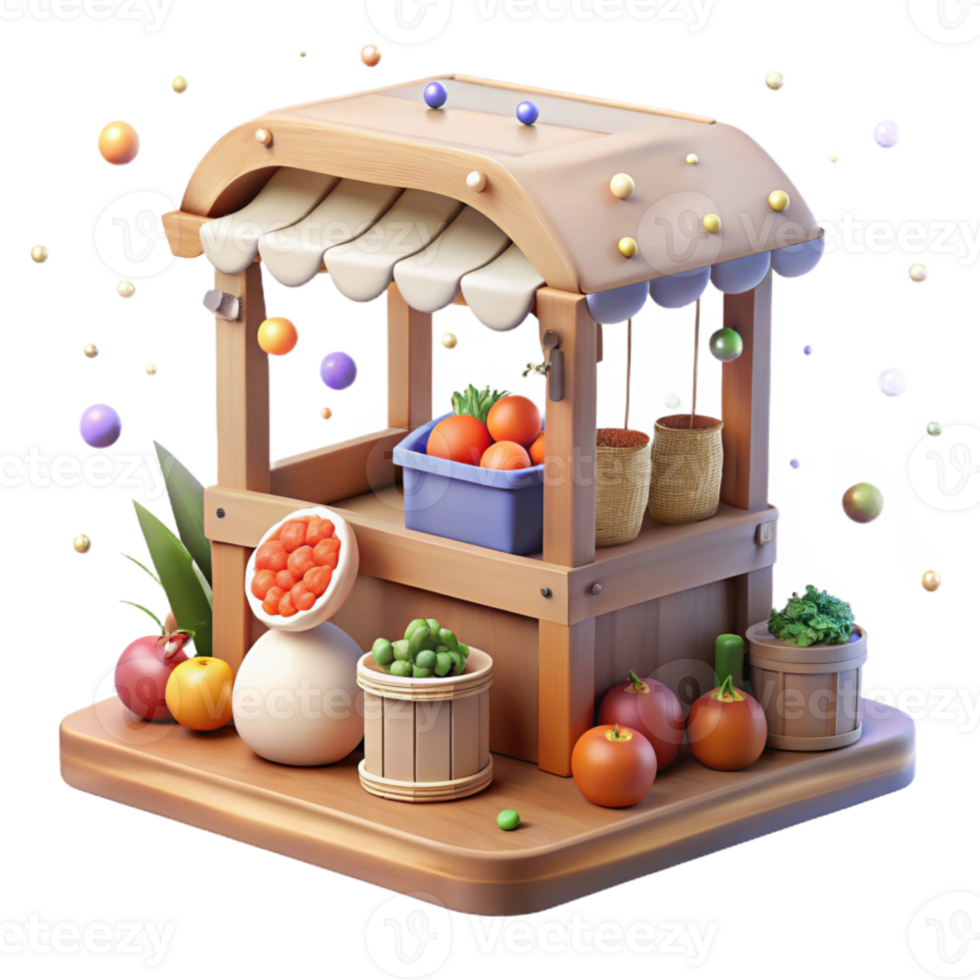 serene creative Market Stall Local Produce Cutout for Farmers Market Advertisements exclusive png