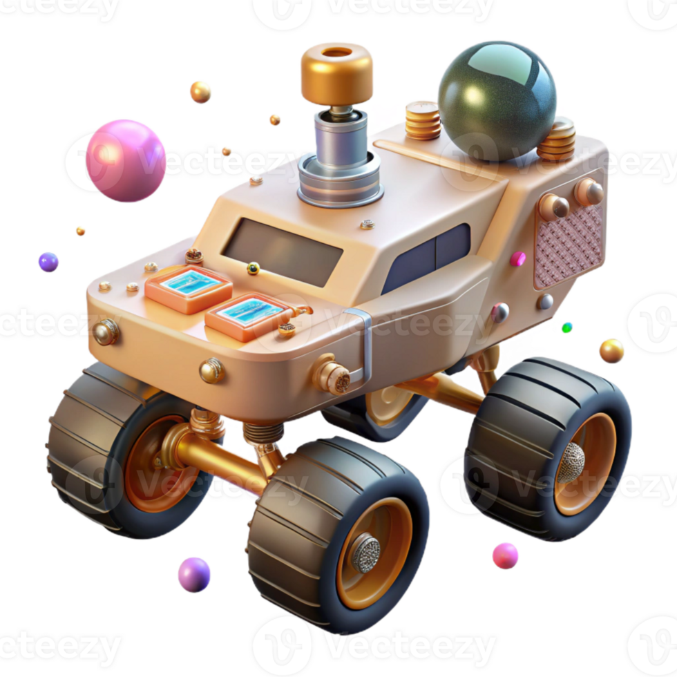 elegant artistic Mars Rover Exploration Vehicle Isolated for Science Projects high resolution png