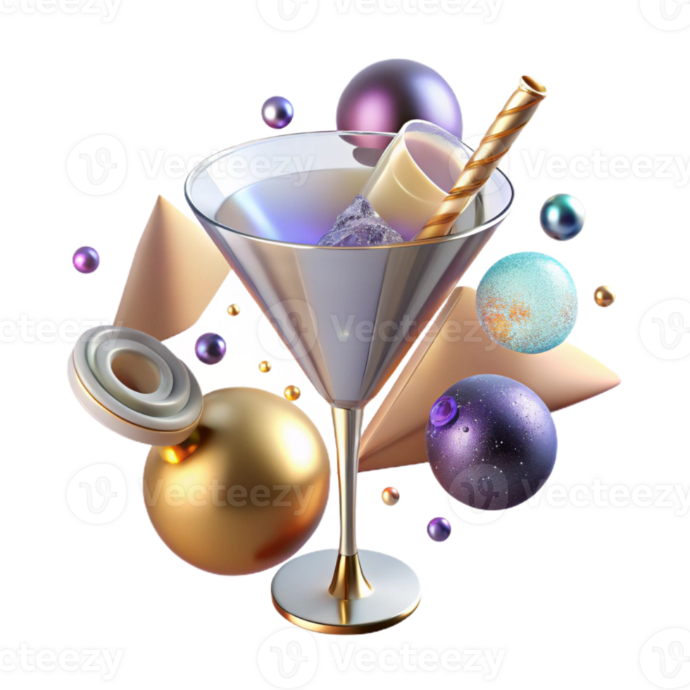 stunning abstract Martini Glass Transparent Background for Bar Menu png