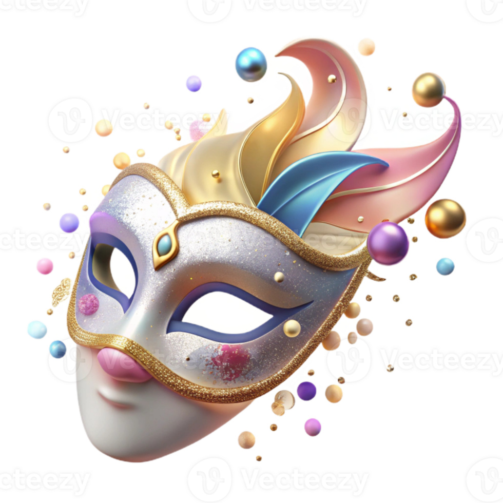stunning creative Masquerade Mask Venetian Style Transparent authentic png